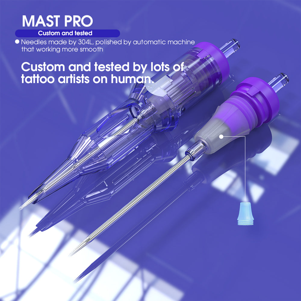 Mast Pro Tattoo Cartridges Needles (0.35mm Diameter) (3.5.mm Taper)  Round Shader- Box of 20