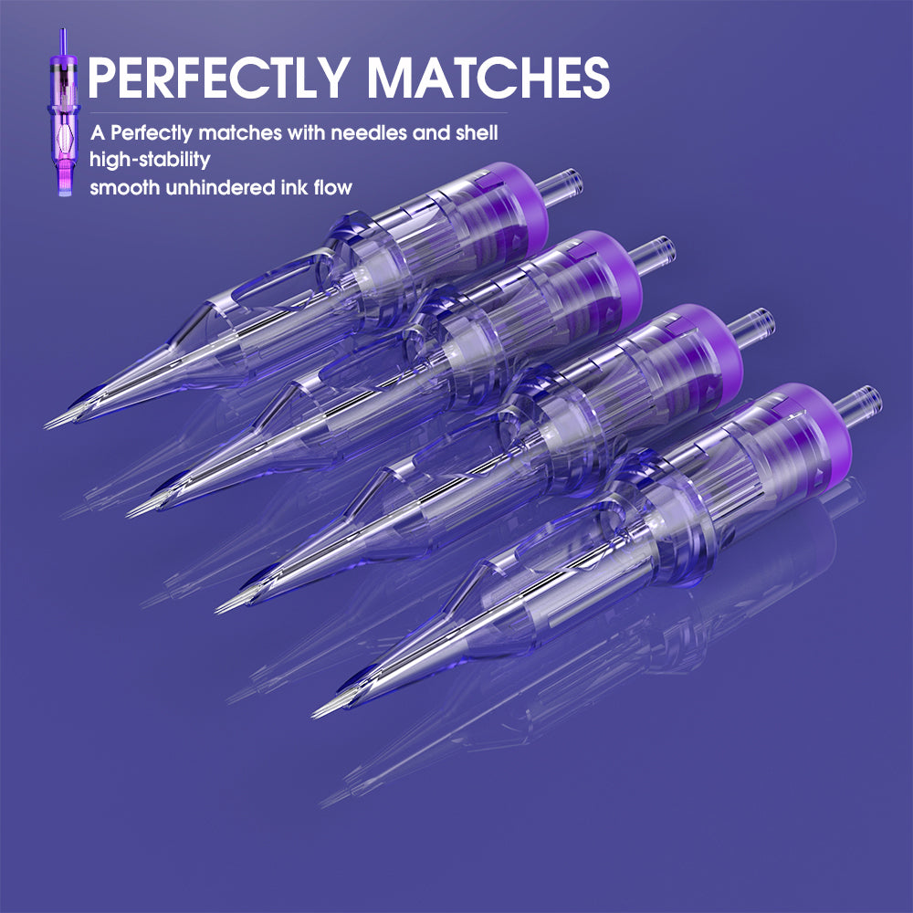 Mast Pro Tattoo Cartridges Needles (0.25mm Diameter) (5mm Taper) Round Liner- Box of 20
